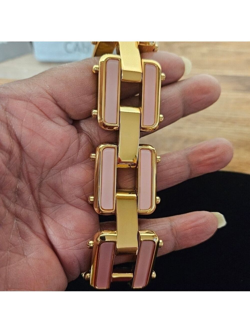 Cabi Baby Pink & Gold-plated Geometric Bracelet